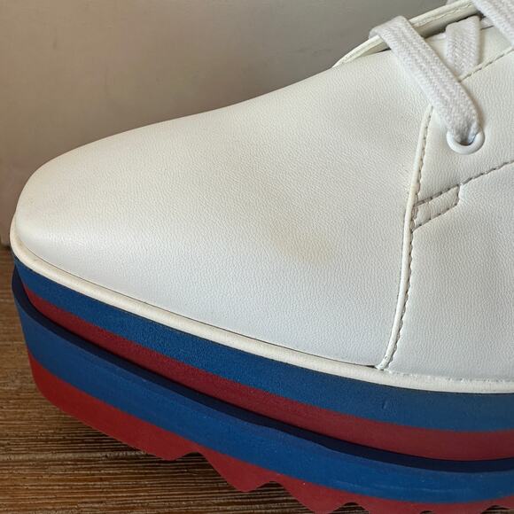 Stella McCartney Sneak Elyse Platforms, Red White and Blue, size 40.5 US10.5 NIB - Picture 7 of 15